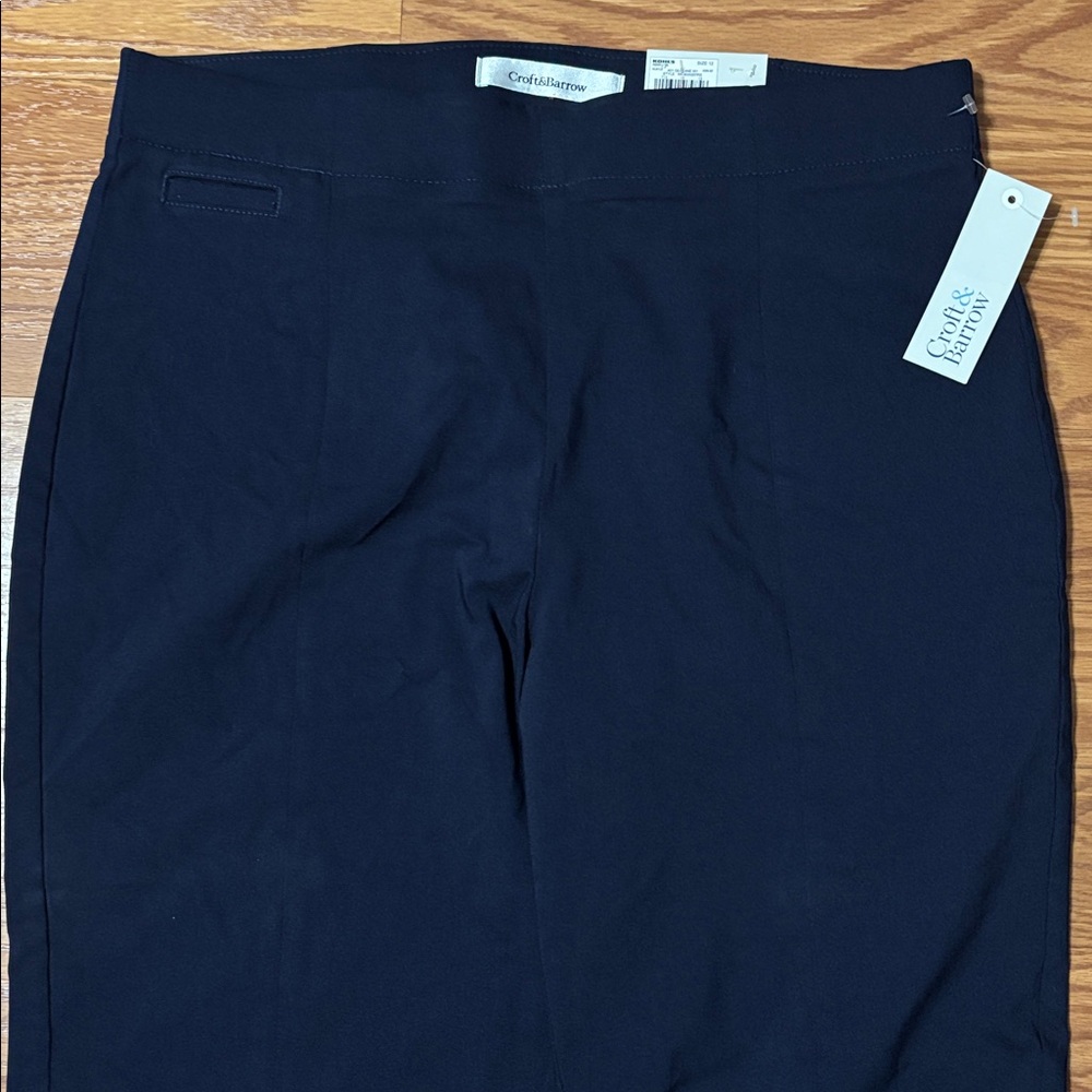 Croft & Barrow Navy Ankle Mid Rise Women's Pants - Picture 2 of 7